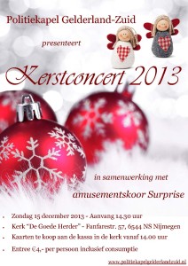 Poster Politiekapel Gelderland-Zuid - Kerstconcert 2013 - 2